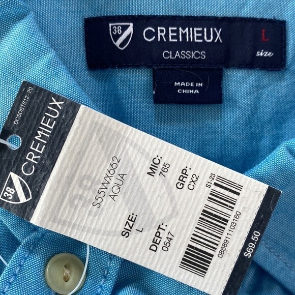 Daniel Cremieux Classics Blue Button Up Shirt Short Sleeve Cotton Chest Pocket - Picture 8 of 16